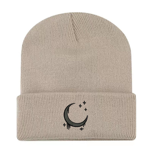 Gorro de Lana Tejido con Diseño de Luna y Estrellas para Otoño Invierno - Image 10
