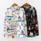 Playera Estampada con Doodles de Caricaturas
