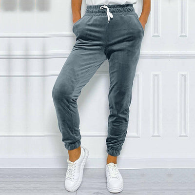 Pantalones Jogger de Terciopelo Estilo Coreano con Cintura Elástica para Mujer - Image 30