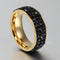 Anel de Aço Titânio Completo com Diamantes e Lama, Anel Completo com Diamantes, Preto, Tamanho 10