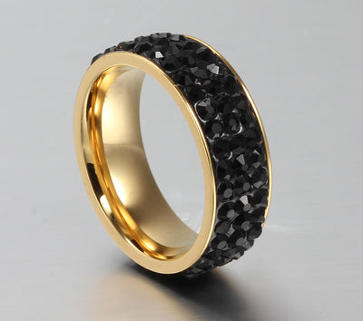 Anillo de Acero Titanio con Diamantes Brillantes - Joya Premium Full Diamond - Image 4