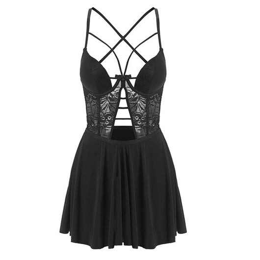 Camisón Sensual con Escote Profundo y Malla Transparente - Image 6