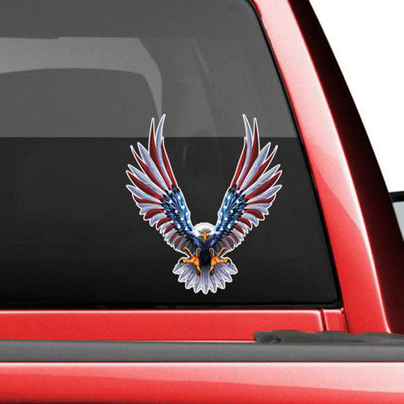 Calcomanía Reflectante Personalizada Águila Americana para Auto