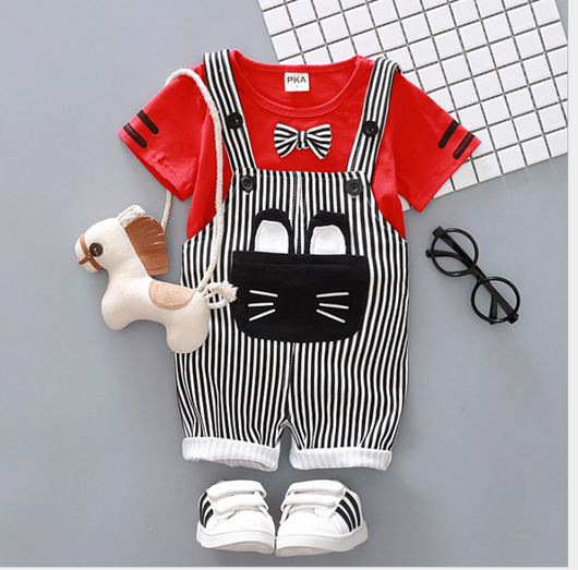Conjunto Infantil Coreano de Dos Piezas con Tirantes y Diseño Cartoon - Image 9