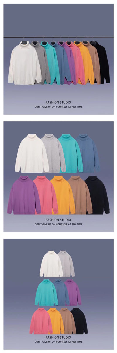 Suéter Cuello Alto Minimalista para Estudiantes - Image 15