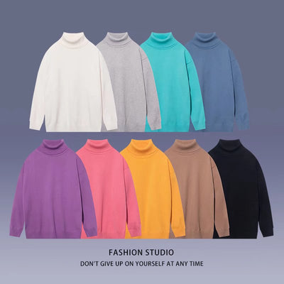 Suéter Cuello Alto Minimalista para Estudiantes - Image 18