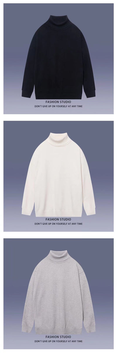 Suéter Cuello Alto Minimalista para Estudiantes - Image 19