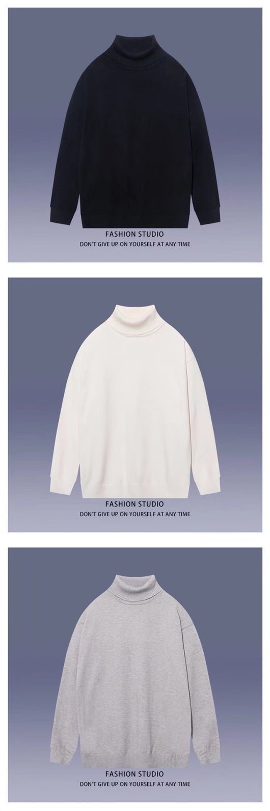 Suéter Cuello Alto Minimalista para Estudiantes - Image 19