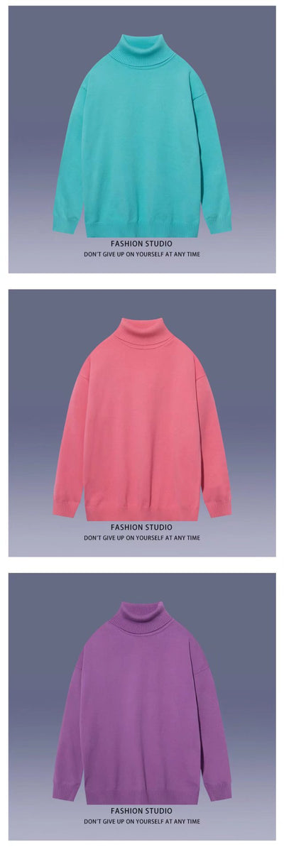 Suéter Cuello Alto Minimalista para Estudiantes - Image 21