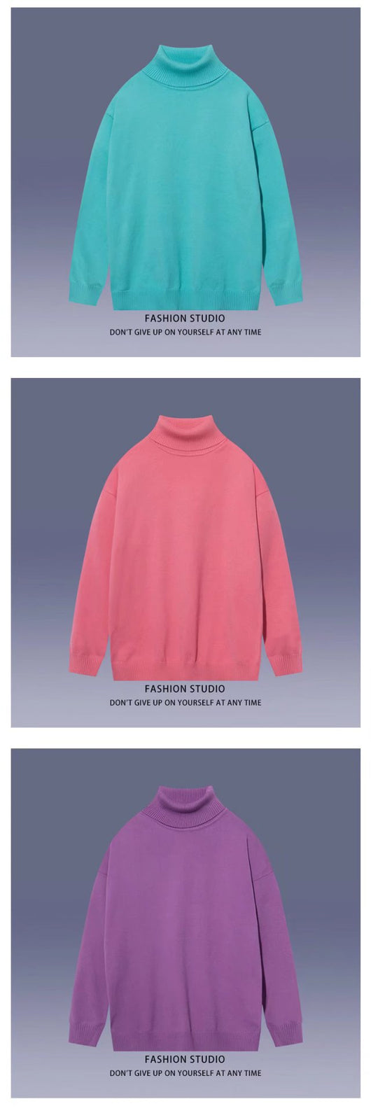Suéter Cuello Alto Minimalista para Estudiantes - Image 21