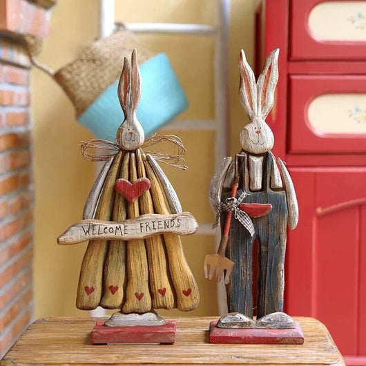 Adorno Conejo Vintage en Madera Desgastada - Image 14