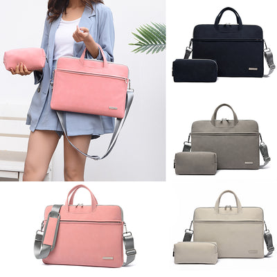 Maletín de Cuero PU para Laptop 13.3" a 15.6" - Bolsa Profesional Unisex con Correa