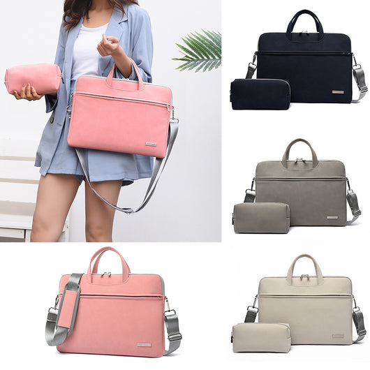 Maletín de Cuero PU para Laptop 13.3" a 15.6" - Bolsa Profesional Unisex con Correa