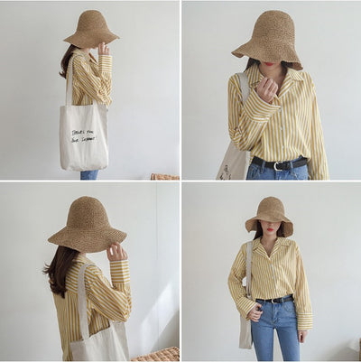 Sombrero de Paja Plegable para Mujer - Protección Solar Playa y Vacaciones - Image 12