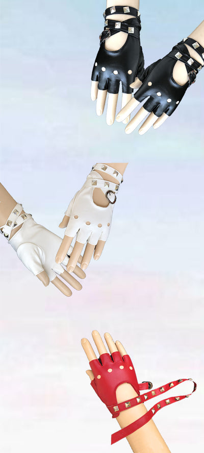 Guantes Góticos Punk Rock Medio Dedo para Mujer - Image 6