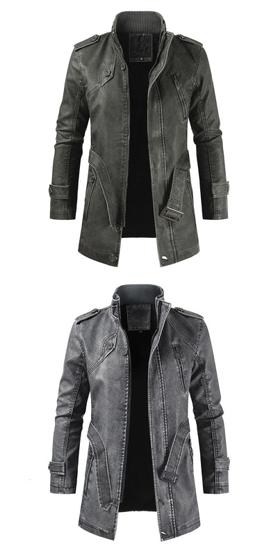 Chaqueta de Cuero Slim Fit Térmica para Hombre - Image 11