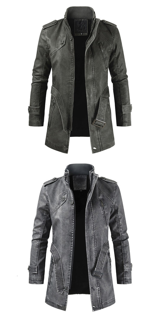 Chaqueta de Cuero Slim Fit Térmica para Hombre - Image 11