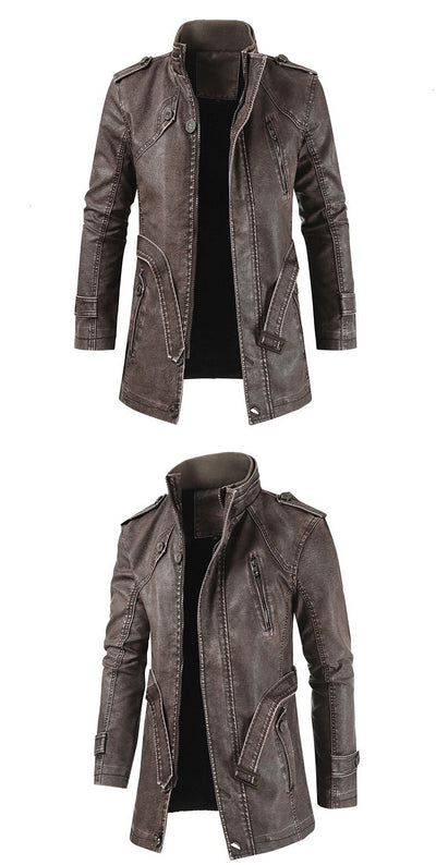 Chaqueta de Cuero Slim Fit Térmica para Hombre - Image 12