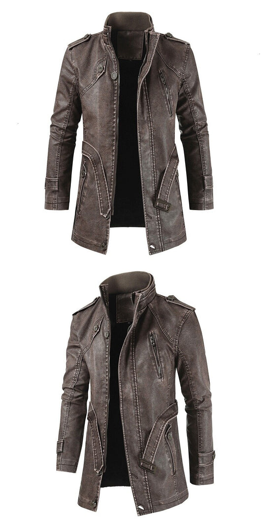 Chaqueta de Cuero Slim Fit Térmica para Hombre - Image 12
