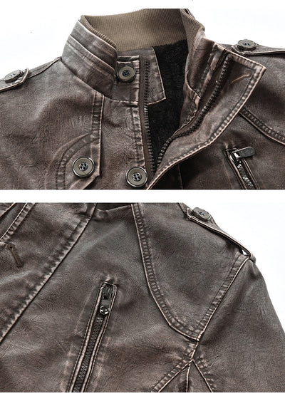 Chaqueta de Cuero Slim Fit Térmica para Hombre - Image 14