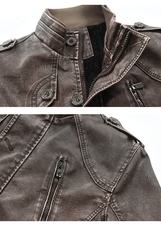 Chaqueta de Cuero Slim Fit Térmica para Hombre - Image 14