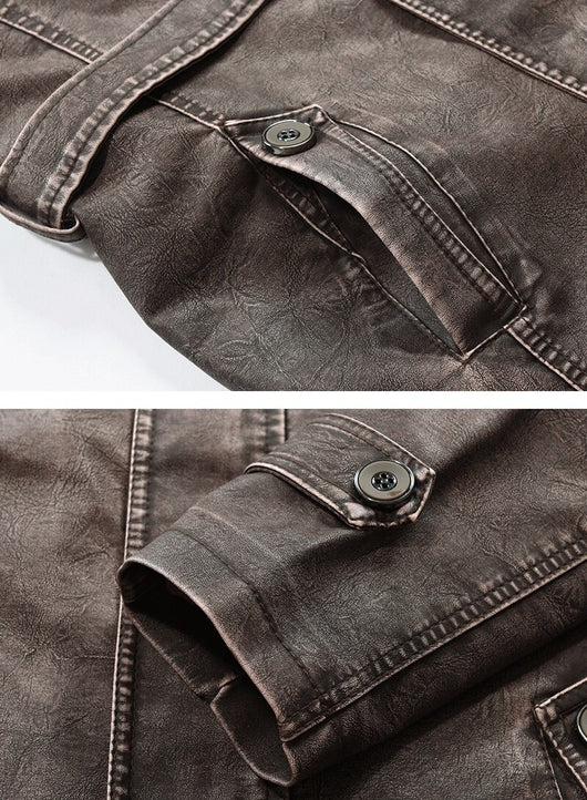 Chaqueta de Cuero Slim Fit Térmica para Hombre - Image 15