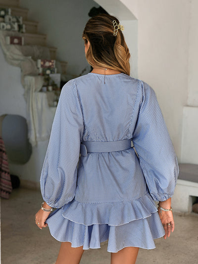 Vestido Étnico de Cintura Alta con Rayas - Image 9