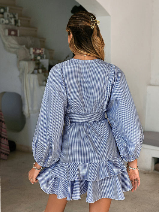 Vestido Étnico de Cintura Alta con Rayas - Image 9