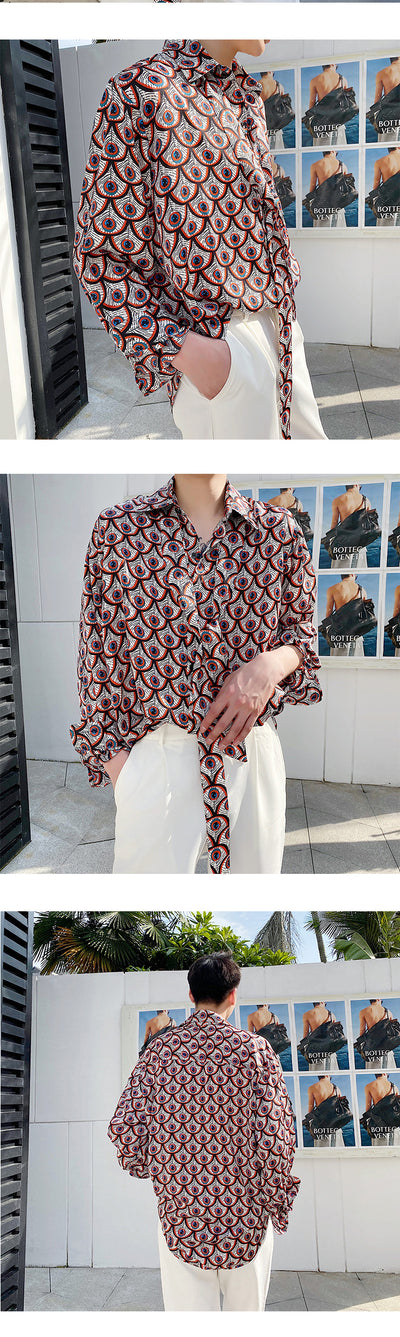 Camisa Hombre Estampado Plumas de Pavo Real - Image 6