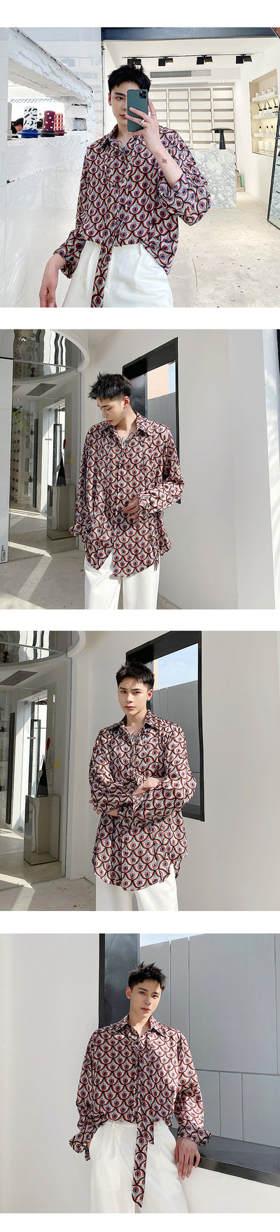 Camisa Hombre Estampado Plumas de Pavo Real - Image 7