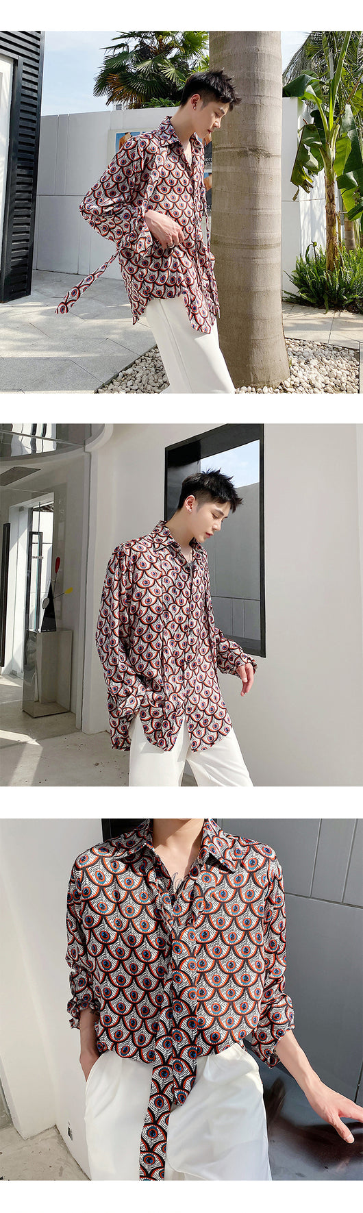 Camisa Hombre Estampado Plumas de Pavo Real - Image 8