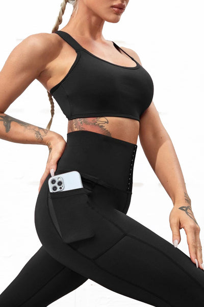 Pantalones Deportivos Cintura Alta con Faja Abdominal y Levantacaderas - Image 9