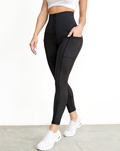 Pantalones Deportivos Cintura Alta con Faja Abdominal y Levantacaderas - Image 12