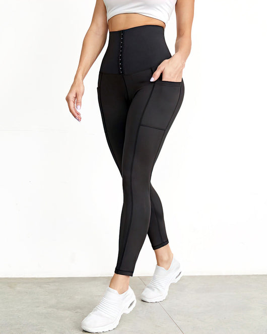 Pantalones Deportivos Cintura Alta con Faja Abdominal y Levantacaderas - Image 12
