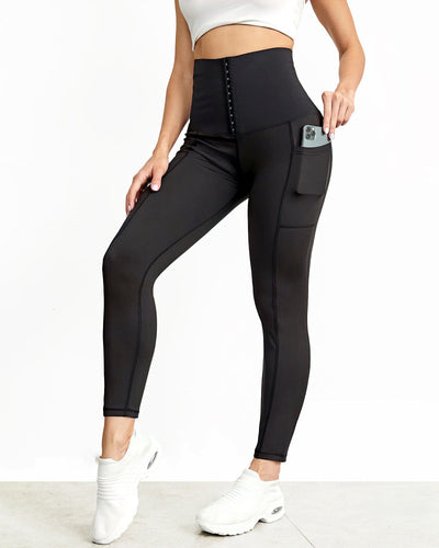 Pantalones Deportivos Cintura Alta con Faja Abdominal y Levantacaderas - Image 14