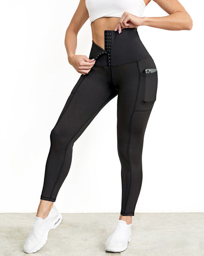Pantalones Deportivos Cintura Alta con Faja Abdominal y Levantacaderas - Image 16