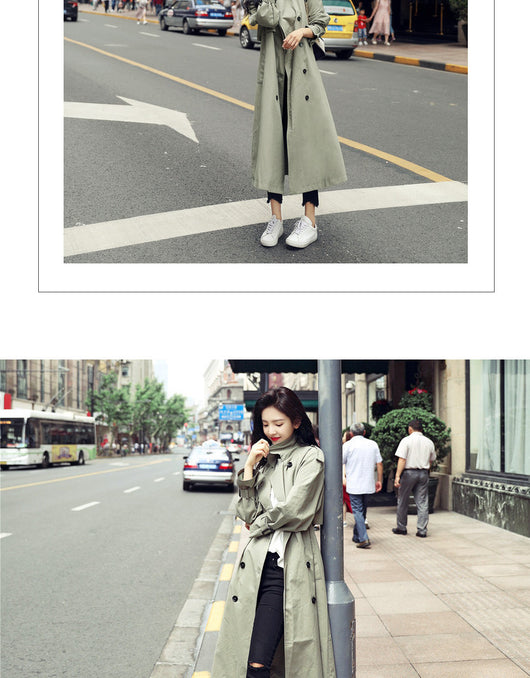 Abrigo Trench Largo Oversized con Cintura Ajustable para Mujer - Image 7
