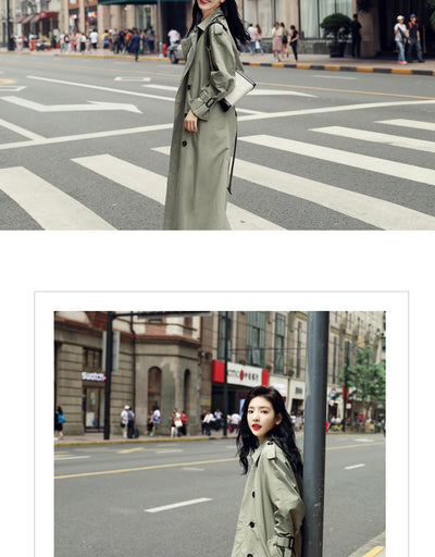 Abrigo Trench Largo Oversized con Cintura Ajustable para Mujer - Image 11
