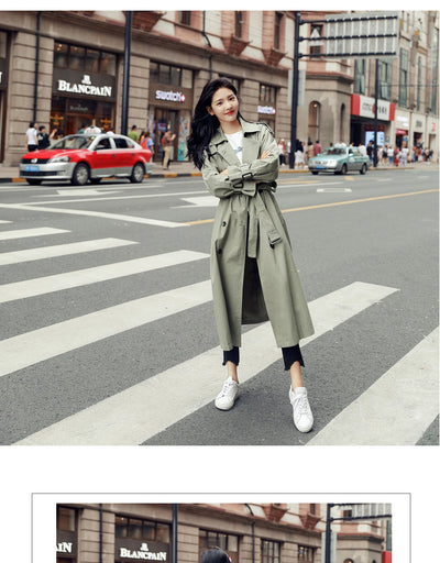 Abrigo Trench Largo Oversized con Cintura Ajustable para Mujer - Image 13