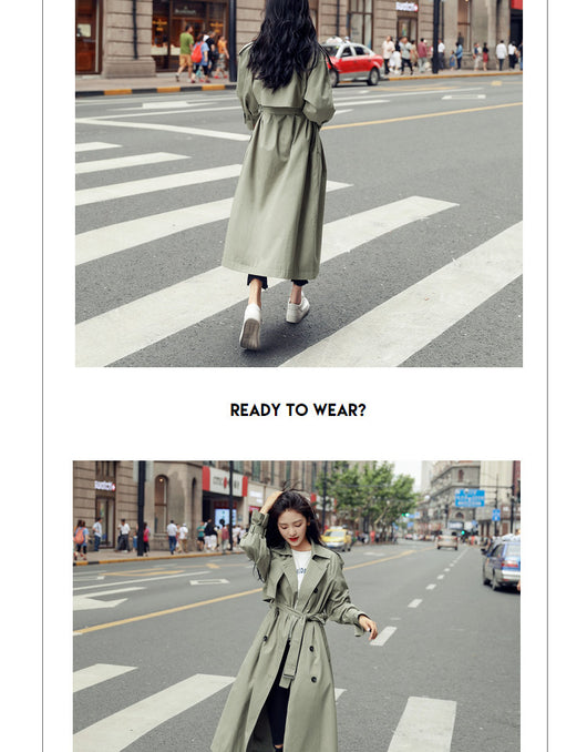 Abrigo Trench Largo Oversized con Cintura Ajustable para Mujer - Image 14