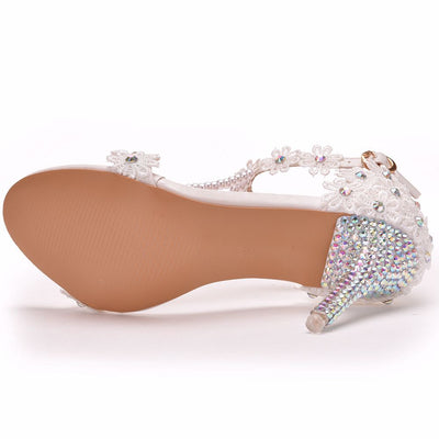 Sandalias Deslizables con Encaje Floral y Cristales Brillantes - Image 15