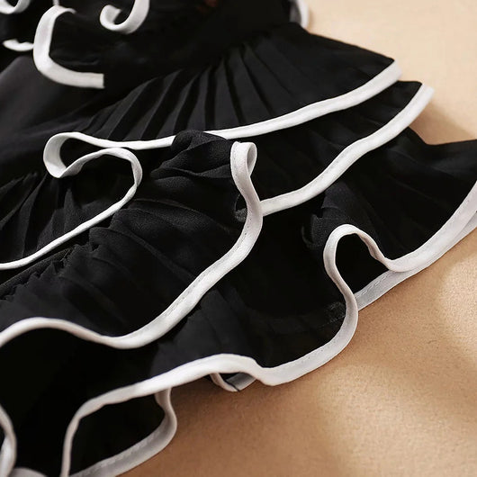 Vestido Largo Elegante con Detalles de Encaje y Volantes - Image 17
