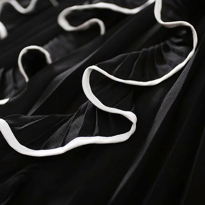 Vestido Largo Elegante con Detalles de Encaje y Volantes - Image 19