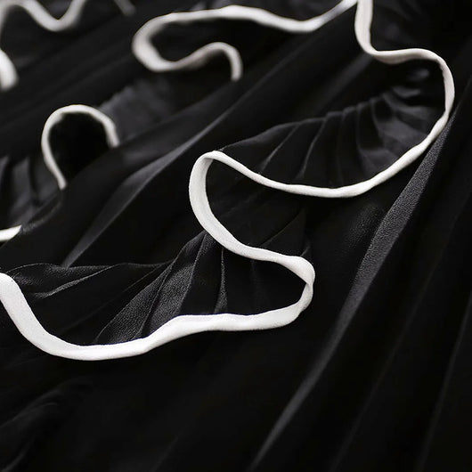 Vestido Largo Elegante con Detalles de Encaje y Volantes - Image 19