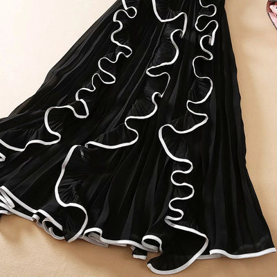 Vestido Largo Elegante con Detalles de Encaje y Volantes - Image 20