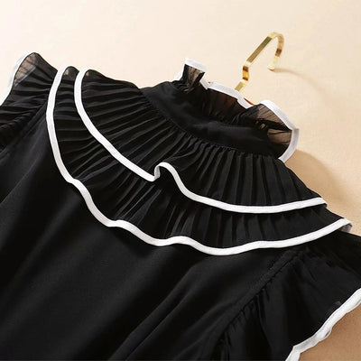 Vestido Largo Elegante con Detalles de Encaje y Volantes - Image 21