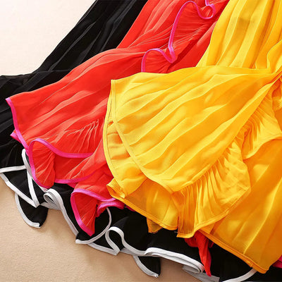 Vestido Largo Elegante con Detalles de Encaje y Volantes - Image 24