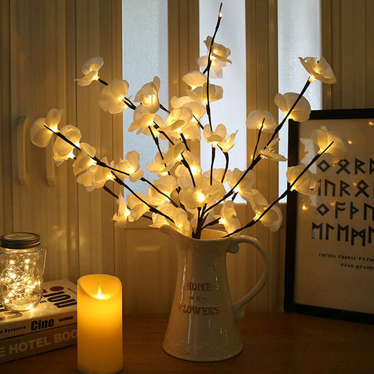 Rama Simulada de Orquídea Phalaenopsis con Luz LED