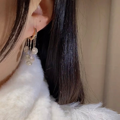 Aretes de Lujo Minimalista con Borlas en Tono Durazno - Image 8