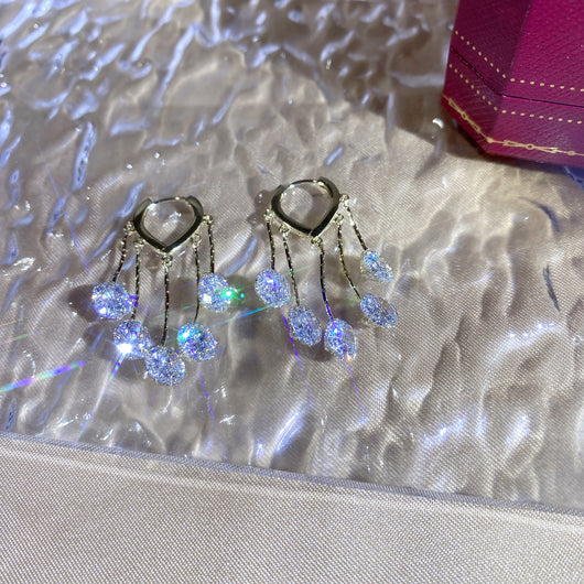 Aretes de Lujo Minimalista con Borlas en Tono Durazno - Image 10